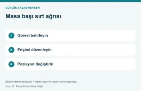 Masa başı sırt ağrısı: Görevi belirleyin, Erişimi düzenleyin, Pozisyon değiştirin