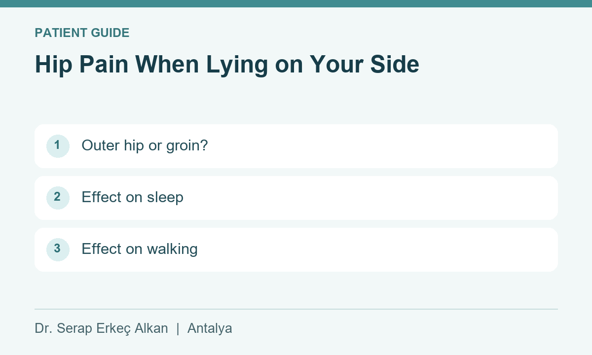 Hip Pain When Lying on Your Side: Outer hip or groin?, Effect on sleep, Effect on walking