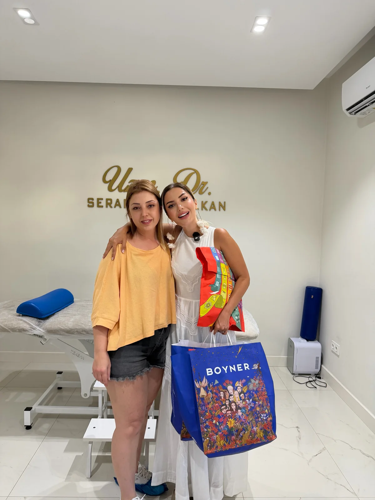 Dr. Serap Erkeç Alkan with a patient visiting her clinic